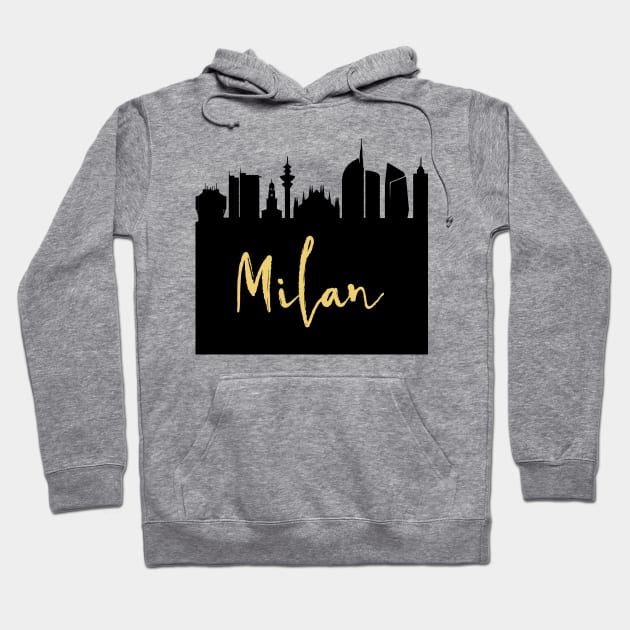 MILAN ITALY DESIGNER SILHOUETTE SKYLINE ART Hoodie by deificusArt